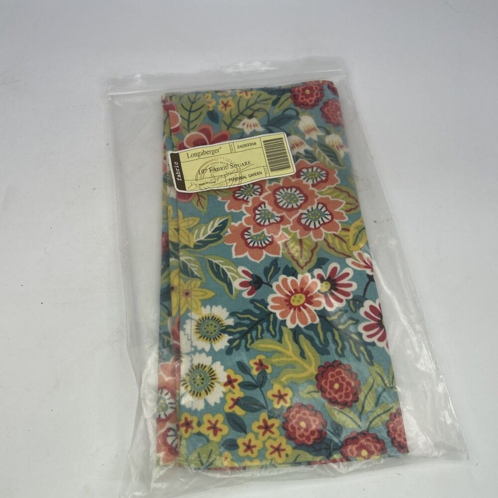 New Longaberger Perennial Garden 19" Fabric Square Table Overlay 24283358 NIP